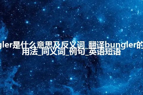 bungler是什么意思及反义词_翻译bungler的意思_用法_同义词_例句_英语短语