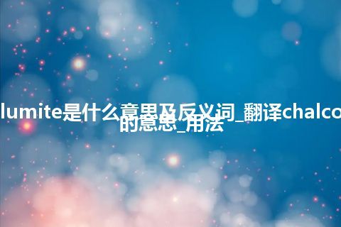 chalcoalumite是什么意思及反义词_翻译chalcoalumite的意思_用法