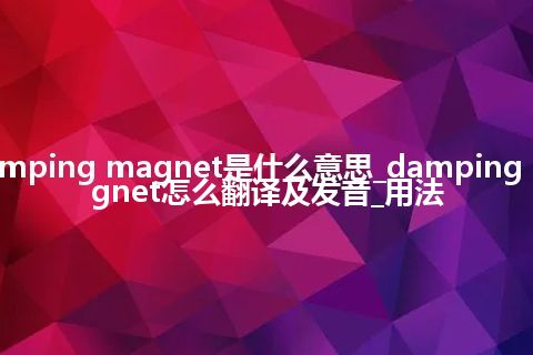 damping magnet是什么意思_damping magnet怎么翻译及发音_用法