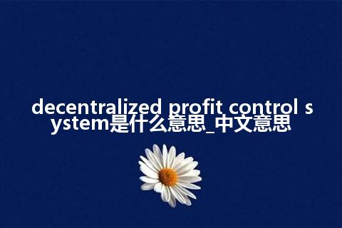 decentralized profit control system是什么意思_中文意思