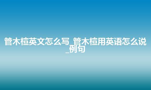 管木楦英文怎么写_管木楦用英语怎么说_例句