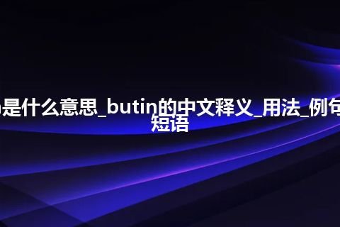 butin是什么意思_butin的中文释义_用法_例句_英语短语