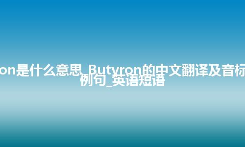 Butyron是什么意思_Butyron的中文翻译及音标_用法_例句_英语短语