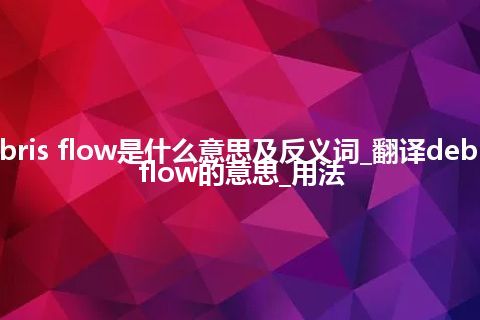 debris flow是什么意思及反义词_翻译debris flow的意思_用法