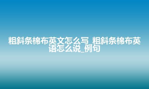 粗斜条棉布英文怎么写_粗斜条棉布英语怎么说_例句