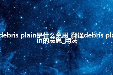 debris plain是什么意思_翻译debris plain的意思_用法