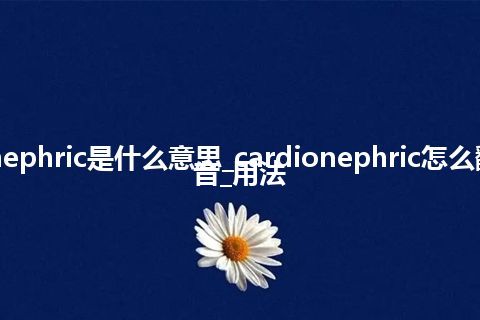 cardionephric是什么意思_cardionephric怎么翻译及发音_用法