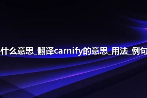 carnify是什么意思_翻译carnify的意思_用法_例句_英语短语