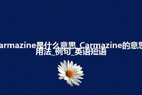 Carmazine是什么意思_Carmazine的意思_用法_例句_英语短语