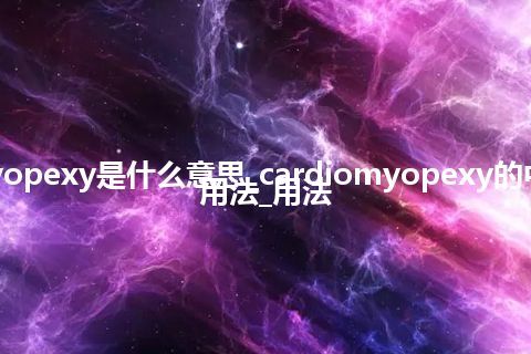 cardiomyopexy是什么意思_cardiomyopexy的中文翻译及用法_用法