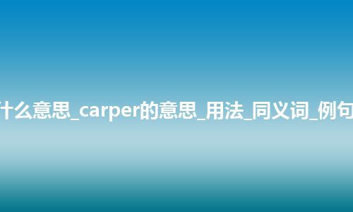 carper是什么意思_carper的意思_用法_同义词_例句_英语短语