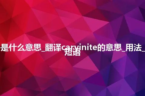 caryinite是什么意思_翻译caryinite的意思_用法_例句_英语短语