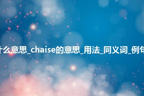 chaise是什么意思_chaise的意思_用法_同义词_例句_英语短语