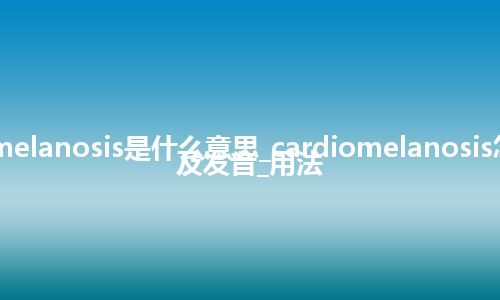 cardiomelanosis是什么意思_cardiomelanosis怎么翻译及发音_用法