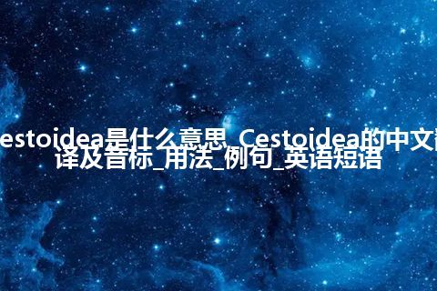 Cestoidea是什么意思_Cestoidea的中文翻译及音标_用法_例句_英语短语