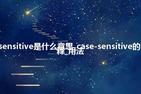 case-sensitive是什么意思_case-sensitive的中文解释_用法