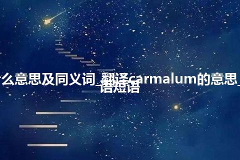 carmalum什么意思及同义词_翻译carmalum的意思_用法_例句_英语短语