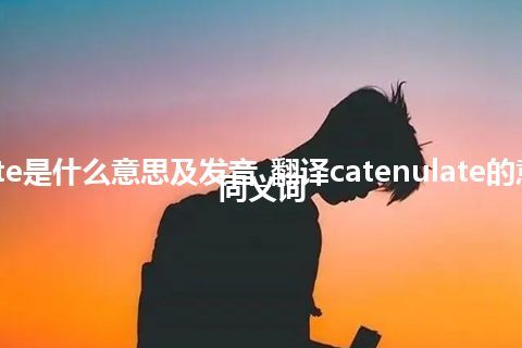 catenulate是什么意思及发音_翻译catenulate的意思_用法_同义词