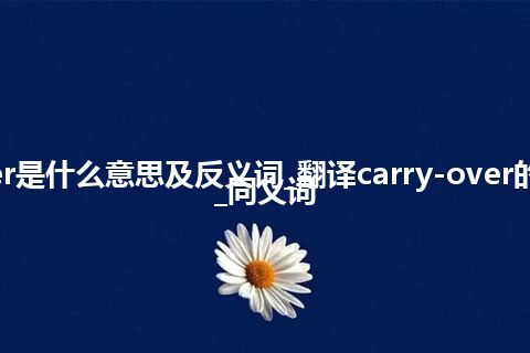 carry-over是什么意思及反义词_翻译carry-over的意思_用法_同义词