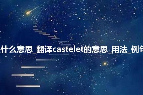 castelet是什么意思_翻译castelet的意思_用法_例句_英语短语