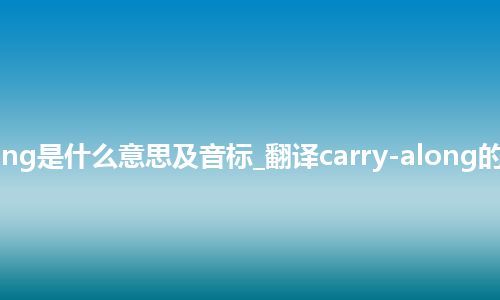 carry-along是什么意思及音标_翻译carry-along的意思_用法