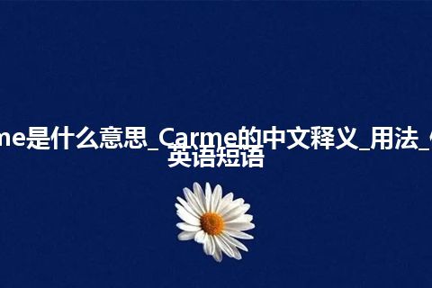 Carme是什么意思_Carme的中文释义_用法_例句_英语短语