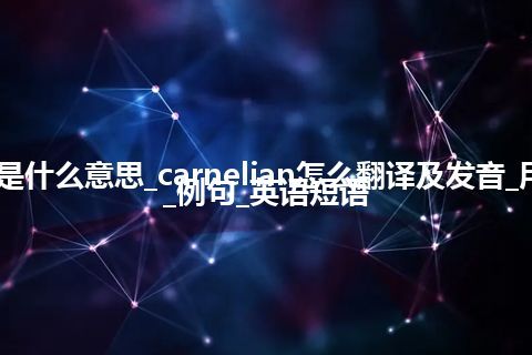 carnelian是什么意思_carnelian怎么翻译及发音_用法_同义词_例句_英语短语