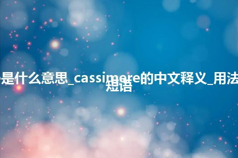 cassimere是什么意思_cassimere的中文释义_用法_例句_英语短语