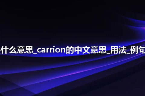 carrion是什么意思_carrion的中文意思_用法_例句_英语短语