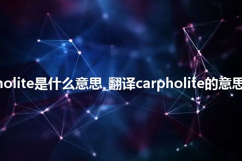 carpholite是什么意思_翻译carpholite的意思_用法