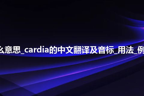 cardia是什么意思_cardia的中文翻译及音标_用法_例句_英语短语