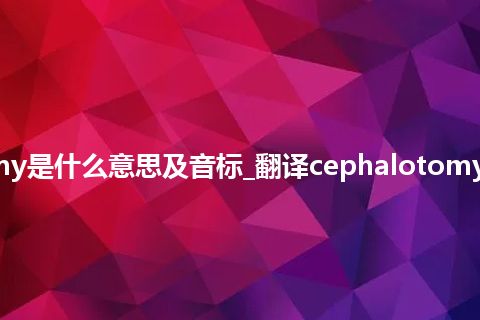 cephalotomy是什么意思及音标_翻译cephalotomy的意思_用法