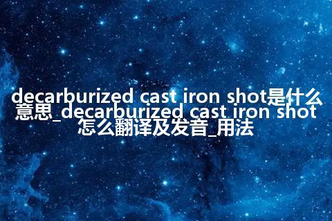 decarburized cast iron shot是什么意思_decarburized cast iron shot怎么翻译及发音_用法