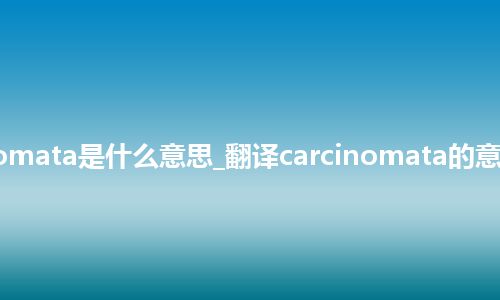 carcinomata是什么意思_翻译carcinomata的意思_用法