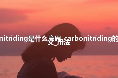 carbonitriding是什么意思_carbonitriding的中文释义_用法