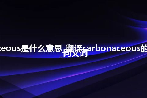 carbonaceous是什么意思_翻译carbonaceous的意思_用法_同义词