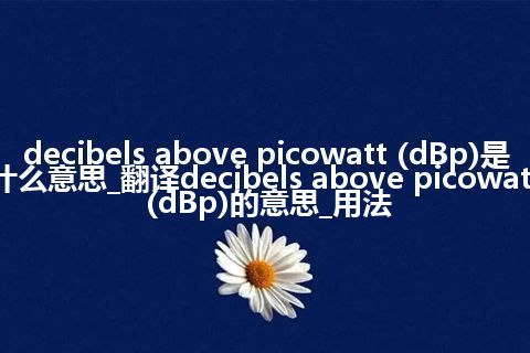 decibels above picowatt (dBp)是什么意思_翻译decibels above picowatt (dBp)的意思_用法