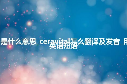 ceravital是什么意思_ceravital怎么翻译及发音_用法_例句_英语短语