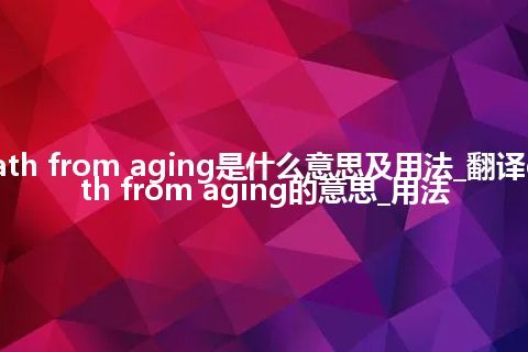 death from aging是什么意思及用法_翻译death from aging的意思_用法