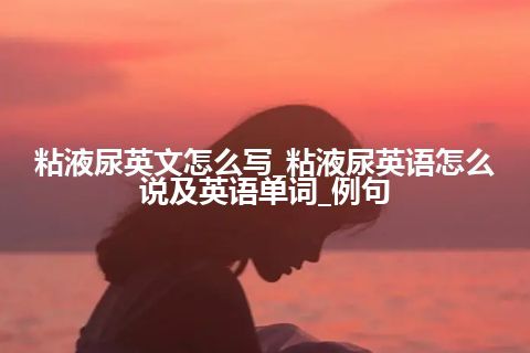 粘液尿英文怎么写_粘液尿英语怎么说及英语单词_例句