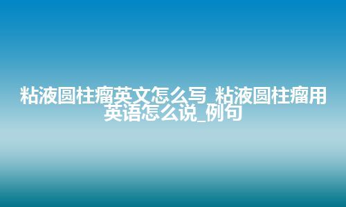 粘液圆柱瘤英文怎么写_粘液圆柱瘤用英语怎么说_例句