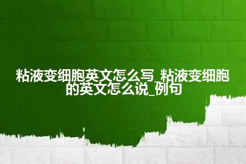 粘液变细胞英文怎么写_粘液变细胞的英文怎么说_例句