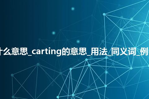 carting是什么意思_carting的意思_用法_同义词_例句_英语短语