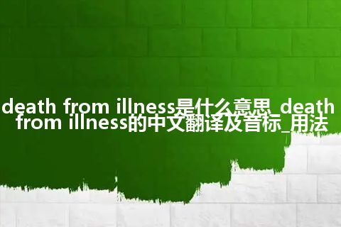 death from illness是什么意思_death from illness的中文翻译及音标_用法