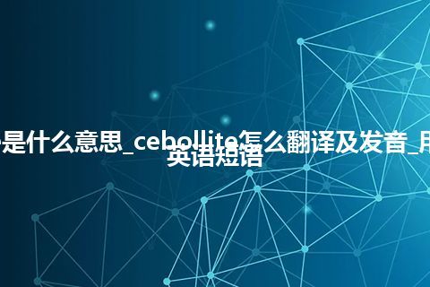 cebollite是什么意思_cebollite怎么翻译及发音_用法_例句_英语短语