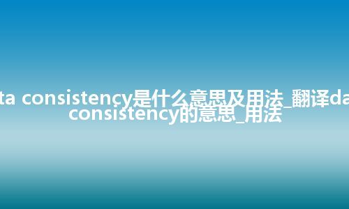 data consistency是什么意思及用法_翻译data consistency的意思_用法