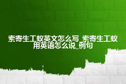 索寄生工蚁英文怎么写_索寄生工蚁用英语怎么说_例句