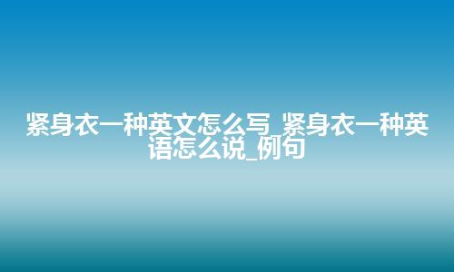 紧身衣一种英文怎么写_紧身衣一种英语怎么说_例句