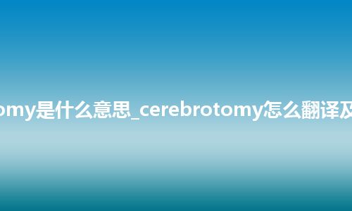 cerebrotomy是什么意思_cerebrotomy怎么翻译及发音_用法