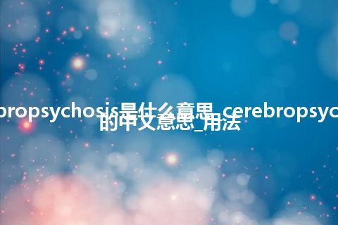 cerebropsychosis是什么意思_cerebropsychosis的中文意思_用法